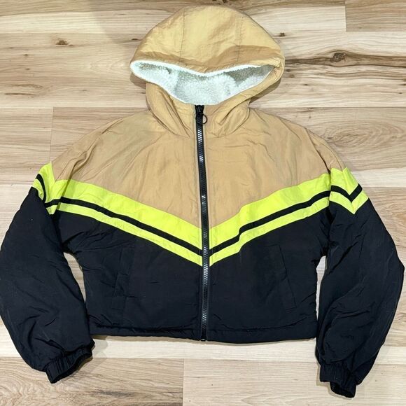 Pacsun LA Hearts Cropped Sherpa Lined Jacket Women’s Small - Picture 1 of 2